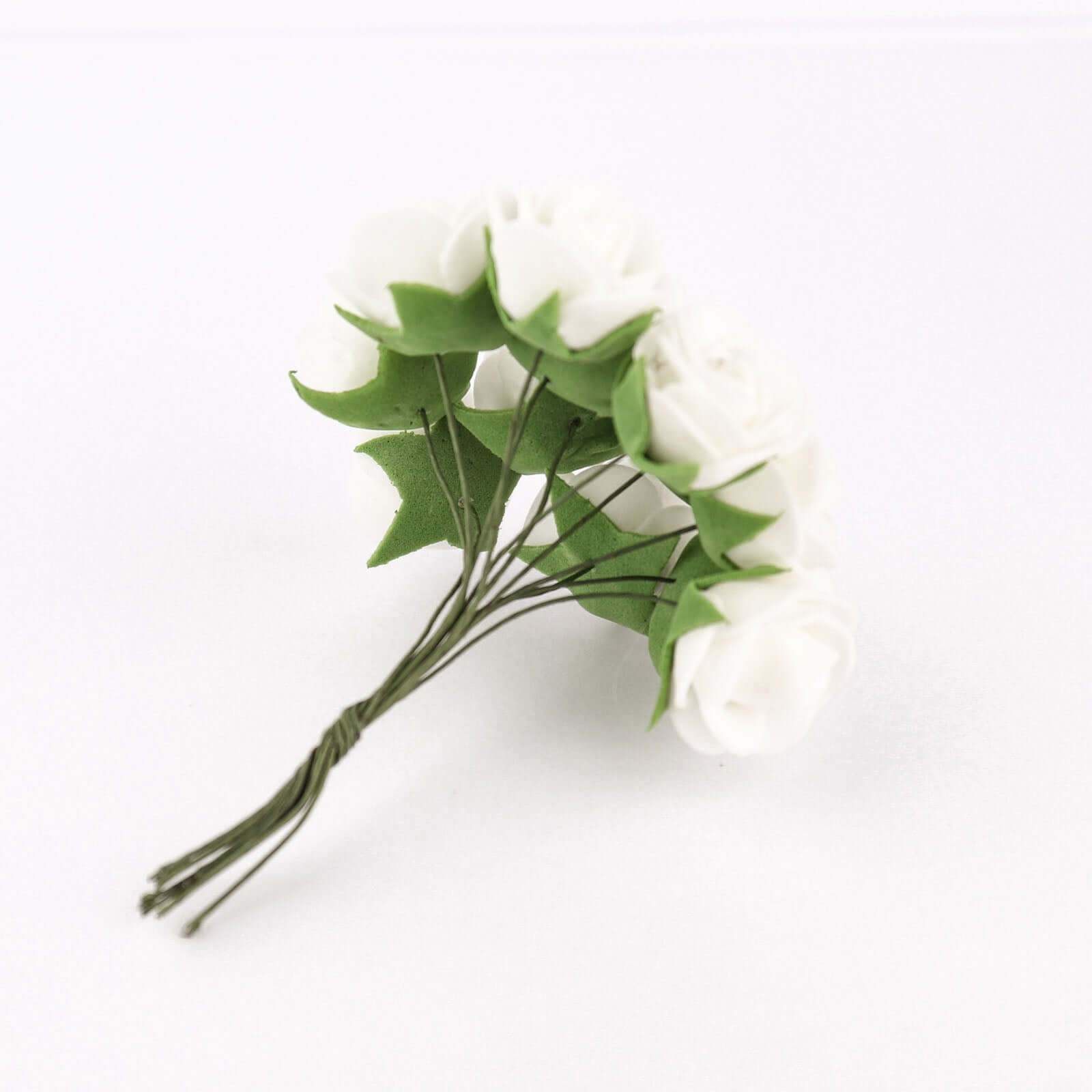 48 Roses 1" White Real Touch Artificial DIY Foam Rose Flowers With Stem, Craft Rose Buds - Bell Racket Store