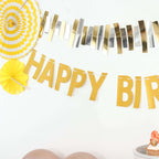 4ft Gold Glittered Happy Birthday Paper Hanging Garland Banner Party Decor - Bell Racket Store