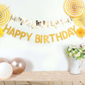 4ft Gold Glittered Happy Birthday Paper Hanging Garland Banner Party Decor - Bell Racket Store