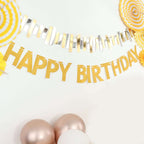 4ft Gold Glittered Happy Birthday Paper Hanging Garland Banner Party Decor - Bell Racket Store