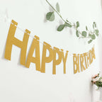 4ft Gold Glittered Happy Birthday Paper Hanging Garland Banner Party Decor - Bell Racket Store
