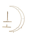 4ft Gold Metal Half Crescent Moon Wedding Arbor Frame, Table Top Centerpiece Curved Design Arch Flower Balloon Stand - Bell Racket Store