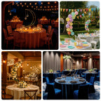 4ft Gold Metal Half Crescent Moon Wedding Arbor Frame, Table Top Centerpiece Curved Design Arch Flower Balloon Stand - Bell Racket Store