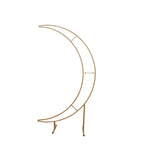 4ft Gold Metal Half Crescent Moon Wedding Arbor Frame, Table Top Centerpiece Curved Design Arch Flower Balloon Stand - Bell Racket Store