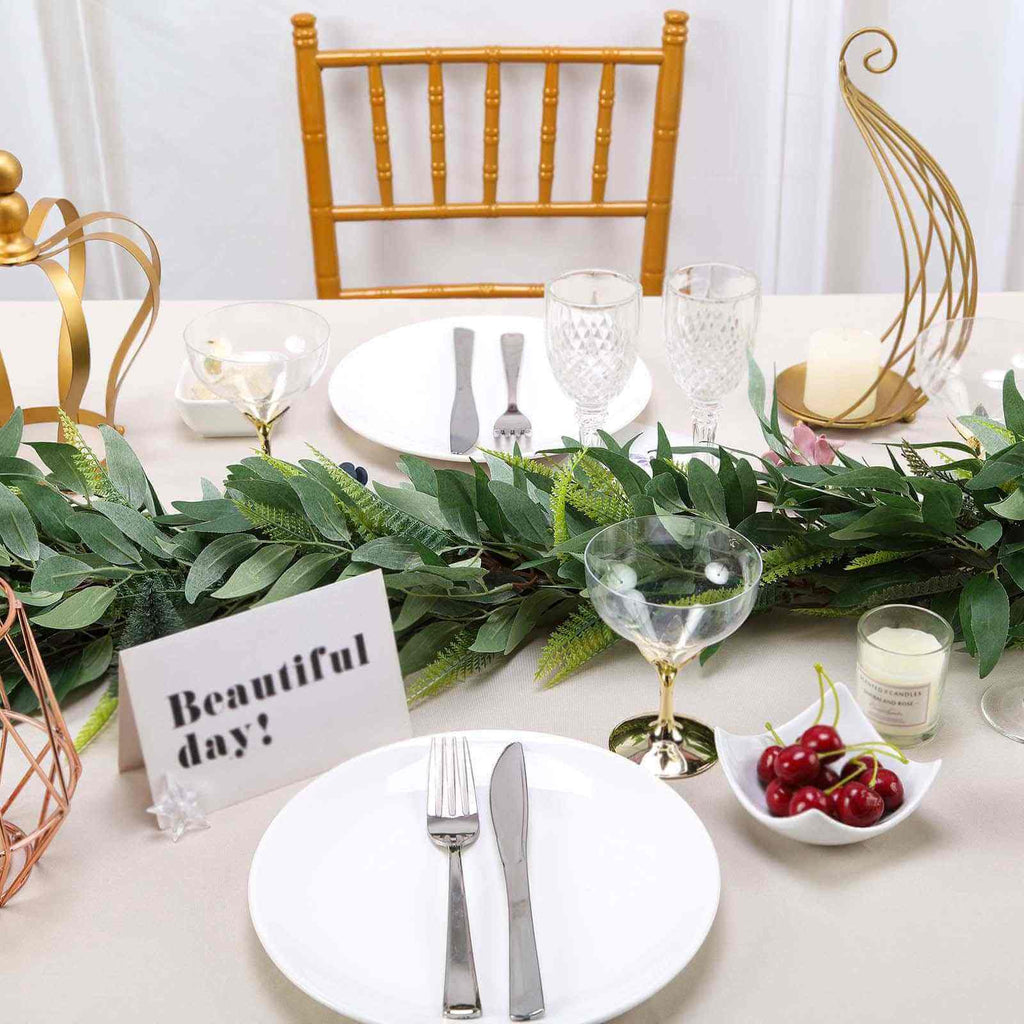 4ft Real Touch Green Artificial Willow and Frond Leaves Garland Vine - Bell Racket Store