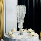 4ft Table Centerpiece in Crystal Beaded Waterfall Chandelier Style â€“ Cascading Metal Floral Stand for Weddings & Luxury Event DÃ©cor - Bell Racket Store