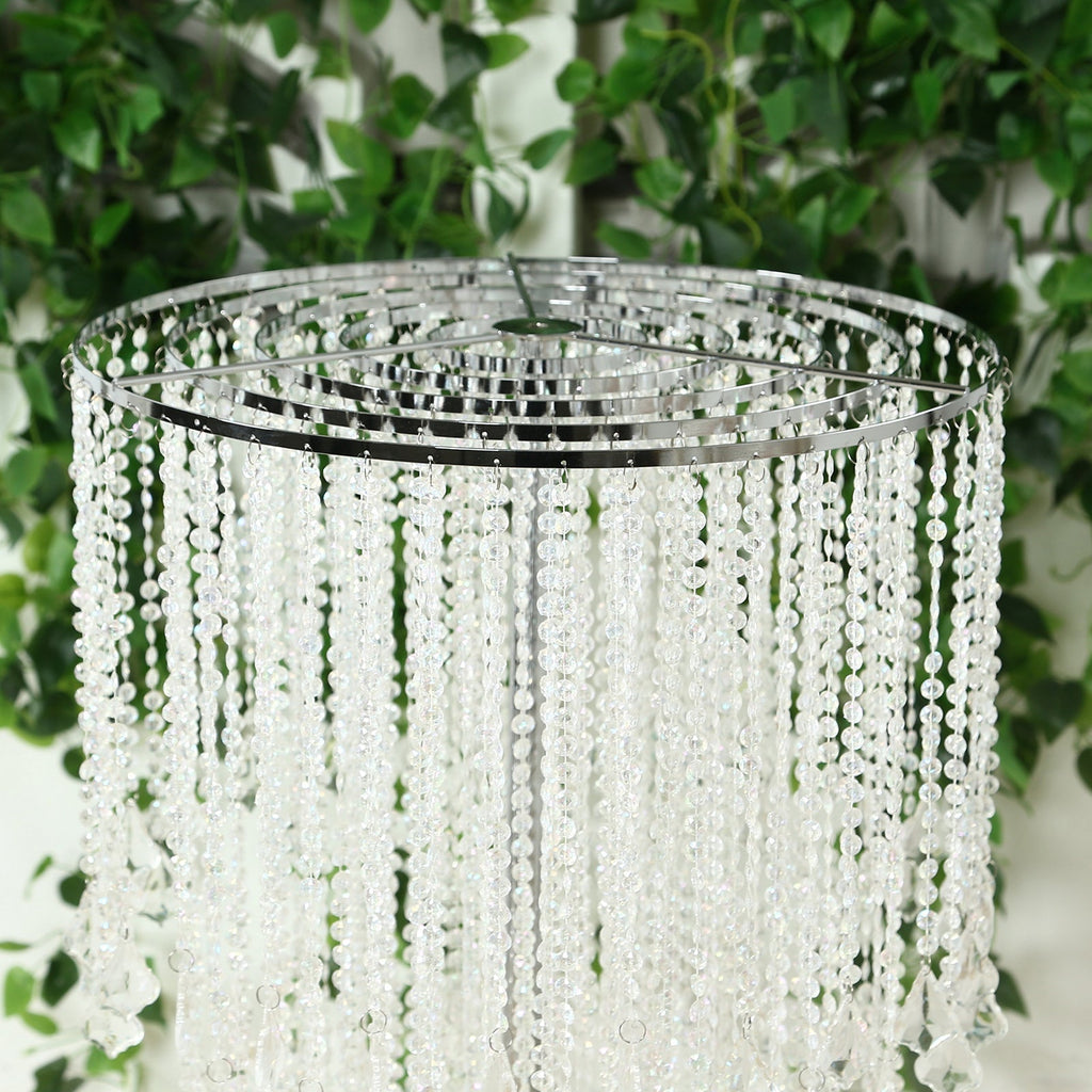 4ft Table Centerpiece in Crystal Beaded Waterfall Chandelier Style â€“ Cascading Metal Floral Stand for Weddings & Luxury Event DÃ©cor - Bell Racket Store