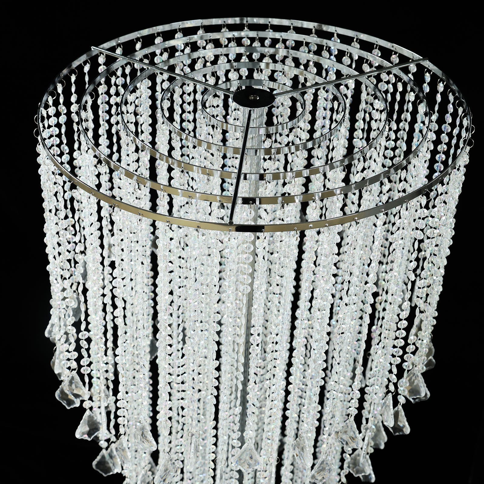 4ft Table Centerpiece in Crystal Beaded Waterfall Chandelier Style â€“ Cascading Metal Floral Stand for Weddings & Luxury Event DÃ©cor - Bell Racket Store