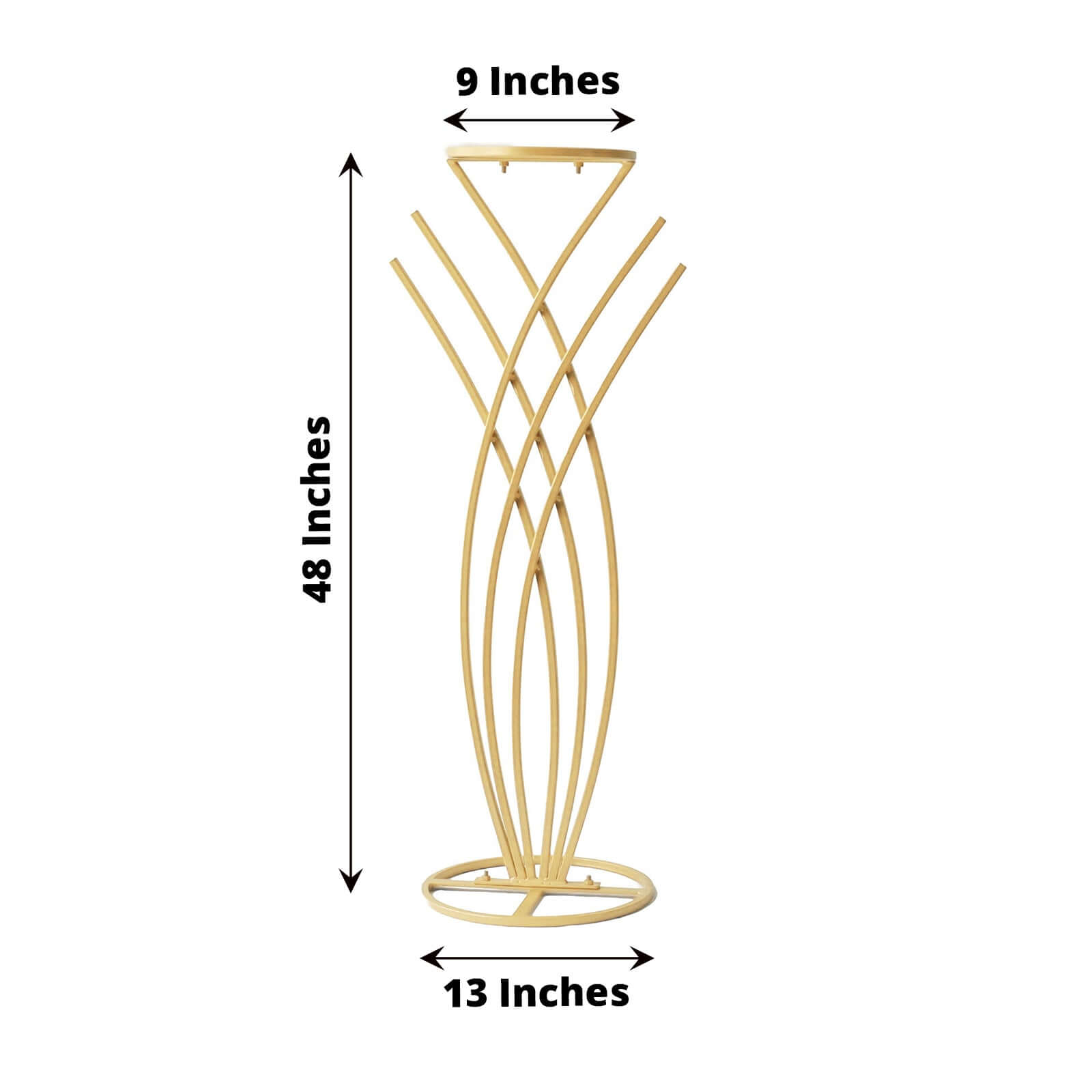 4ft Tall Gold Metal Wired Mermaid Tail Flower Frame Stand, Floral Display Wedding Centerpiece - Bell Racket Store