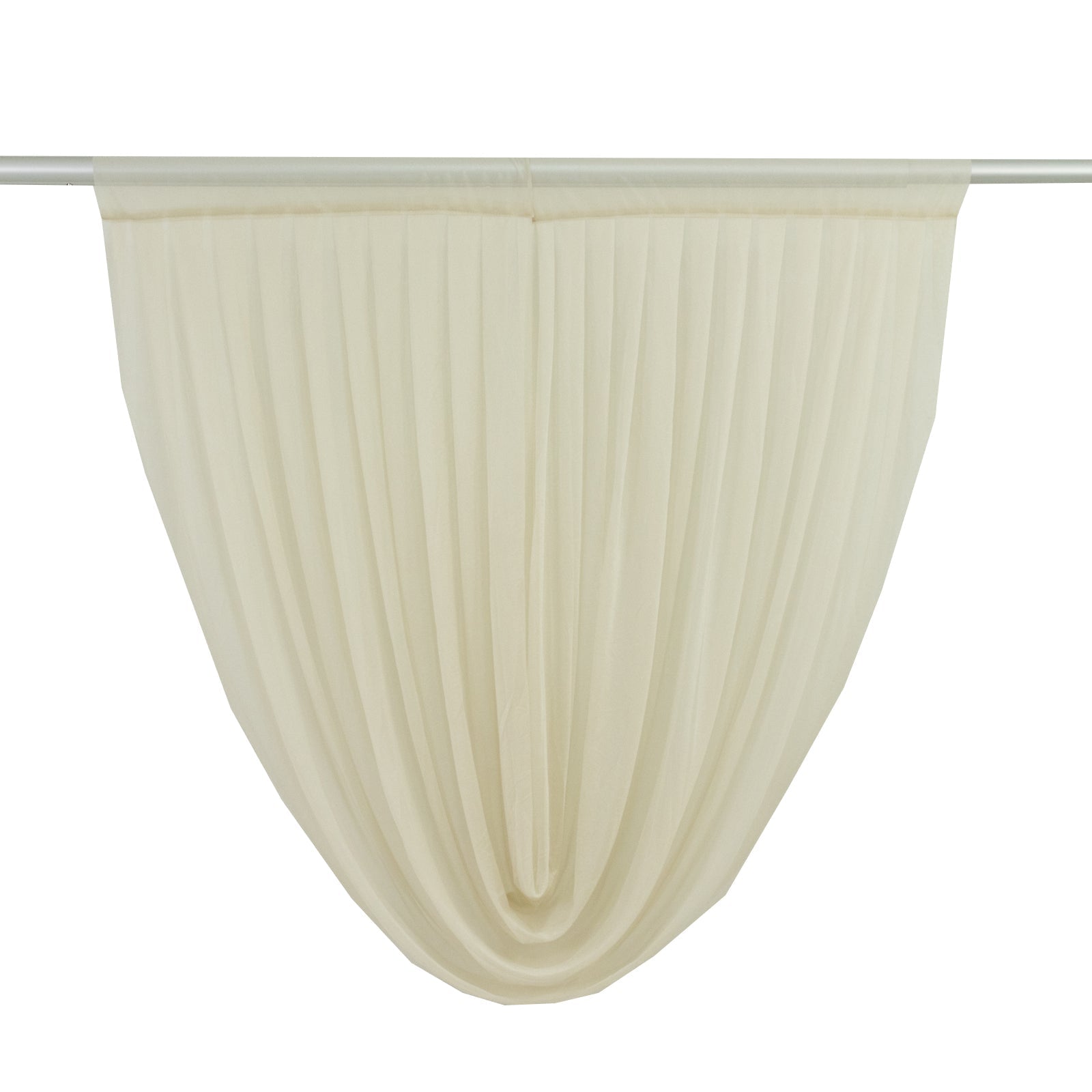 4ft x 4ft Sheer Chiffon Backdrop Valance Drapes â€“ Beige Curved Swag Topper Panel - Bell Racket Store