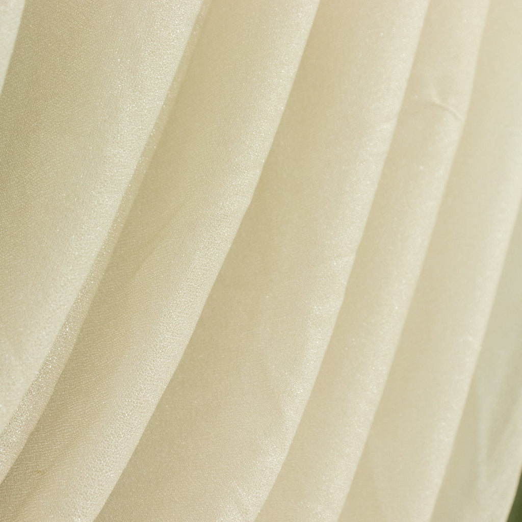 4ft x 4ft Sheer Chiffon Backdrop Valance Drapes â€“ Beige Curved Swag Topper Panel - Bell Racket Store