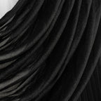 4ft x 4ft Sheer Chiffon Backdrop Valance Drapes â€“ Black Curved Swag Topper Panel - Bell Racket Store