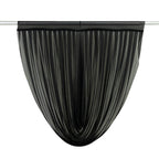 4ft x 4ft Sheer Chiffon Backdrop Valance Drapes â€“ Black Curved Swag Topper Panel - Bell Racket Store