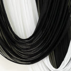 4ft x 4ft Sheer Chiffon Backdrop Valance Drapes â€“ Black Curved Swag Topper Panel - Bell Racket Store