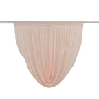 4ft x 4ft Sheer Chiffon Backdrop Valance Drapes â€“ Blush Curved Swag Topper Panel - Bell Racket Store