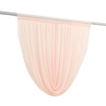 4ft x 4ft Sheer Chiffon Backdrop Valance Drapes â€“ Blush Curved Swag Topper Panel - Bell Racket Store