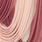 4ft x 4ft Sheer Chiffon Backdrop Valance Drapes â€“ Blush Curved Swag Topper Panel - Bell Racket Store