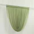 4ft x 4ft Sheer Chiffon Backdrop Valance Drapes â€“ Dusty Sage Green Curved Swag Topper Panel - Bell Racket Store