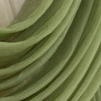 4ft x 4ft Sheer Chiffon Backdrop Valance Drapes â€“ Dusty Sage Green Curved Swag Topper Panel - Bell Racket Store