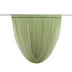 4ft x 4ft Sheer Chiffon Backdrop Valance Drapes â€“ Dusty Sage Green Curved Swag Topper Panel - Bell Racket Store