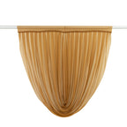 4ft x 4ft Sheer Chiffon Backdrop Valance Drapes â€“ Gold Curved Swag Topper Panel - Bell Racket Store