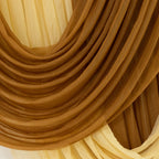 4ft x 4ft Sheer Chiffon Backdrop Valance Drapes â€“ Gold Curved Swag Topper Panel - Bell Racket Store