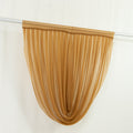 4ft x 4ft Sheer Chiffon Backdrop Valance Drapes â€“ Gold Curved Swag Topper Panel - Bell Racket Store