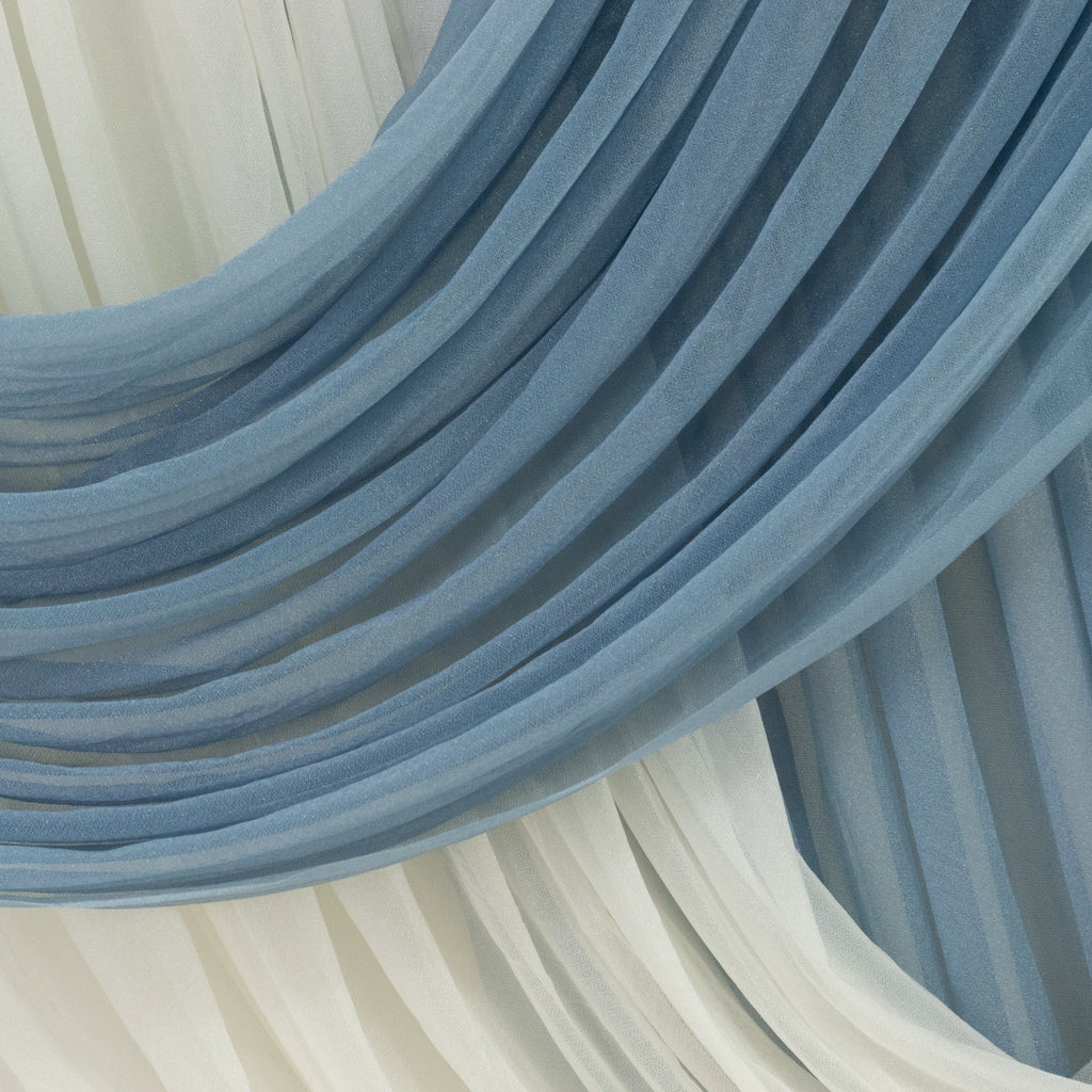 4ft x 4ft Sheer Chiffon Backdrop Valance Drapes â€“ Ivory Curved Swag Topper Panel - Bell Racket Store