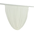4ft x 4ft Sheer Chiffon Backdrop Valance Drapes â€“ Ivory Curved Swag Topper Panel - Bell Racket Store