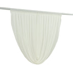 4ft x 4ft Sheer Chiffon Backdrop Valance Drapes â€“ Ivory Curved Swag Topper Panel - Bell Racket Store