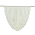 4ft x 4ft Sheer Chiffon Backdrop Valance Drapes â€“ Ivory Curved Swag Topper Panel - Bell Racket Store