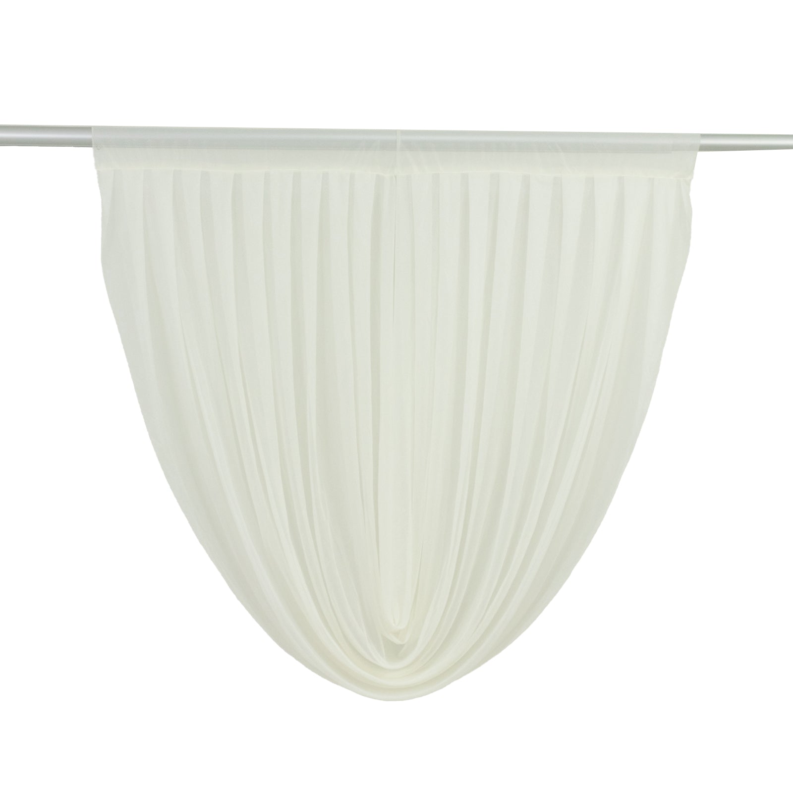 4ft x 4ft Sheer Chiffon Backdrop Valance Drapes â€“ Ivory Curved Swag Topper Panel - Bell Racket Store