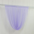 4ft x 4ft Sheer Chiffon Backdrop Valance Drapes â€“ Lavender Lilac Curved Swag Topper Panel - Bell Racket Store