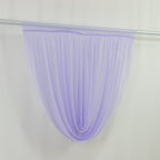 4ft x 4ft Sheer Chiffon Backdrop Valance Drapes â€“ Lavender Lilac Curved Swag Topper Panel - Bell Racket Store