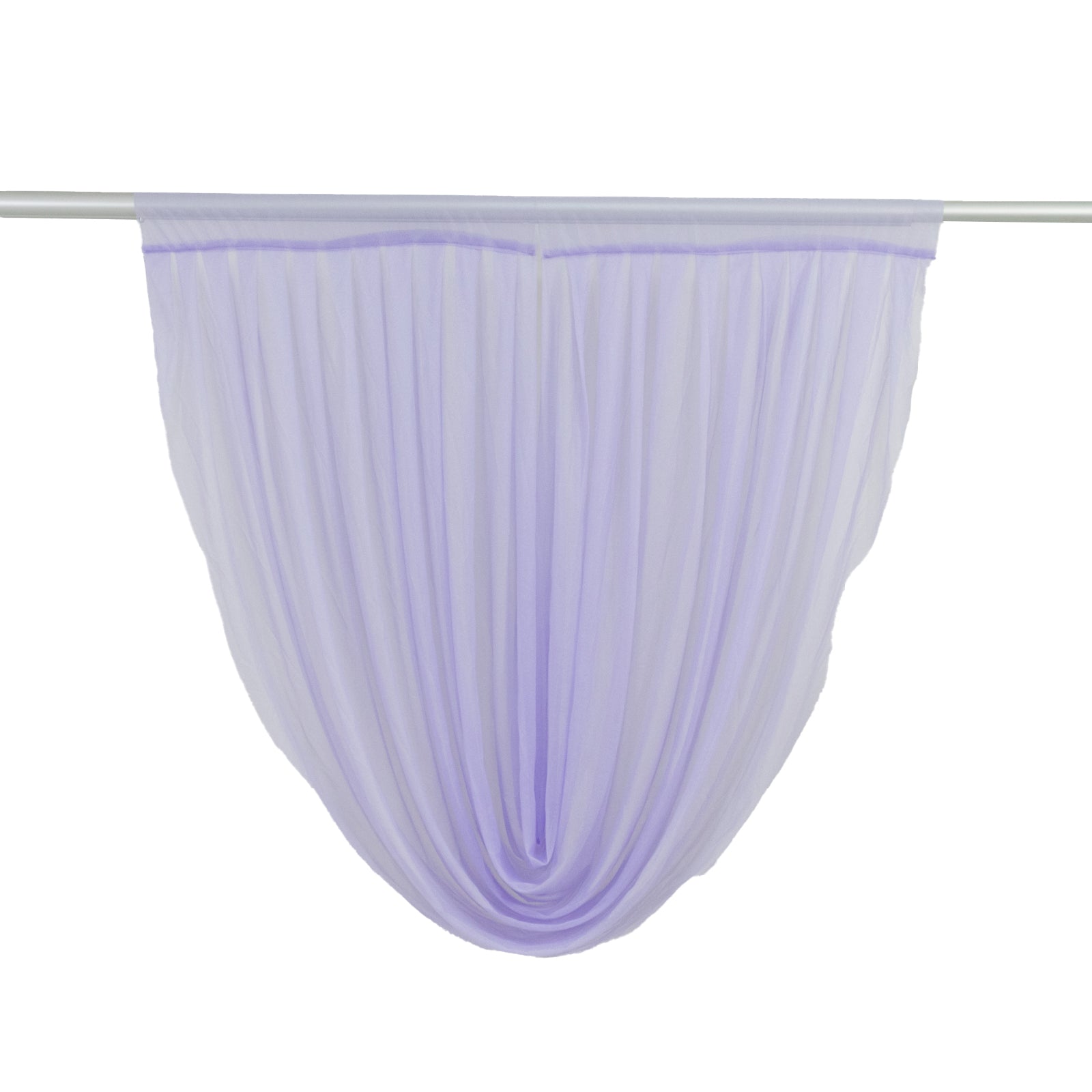 4ft x 4ft Sheer Chiffon Backdrop Valance Drapes â€“ Lavender Lilac Curved Swag Topper Panel - Bell Racket Store