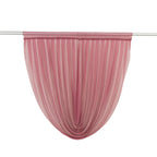 4ft x 4ft Sheer Chiffon Backdrop Valance Drapes â€“ Mauve Cinnamon Rose Curved Swag Topper Panel - Bell Racket Store