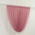 4ft x 4ft Sheer Chiffon Backdrop Valance Drapes â€“ Mauve Cinnamon Rose Curved Swag Topper Panel - Bell Racket Store