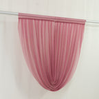 4ft x 4ft Sheer Chiffon Backdrop Valance Drapes â€“ Mauve Cinnamon Rose Curved Swag Topper Panel - Bell Racket Store