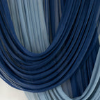 4ft x 4ft Sheer Chiffon Backdrop Valance Drapes â€“ Navy Blue Curved Swag Topper Panel - Bell Racket Store