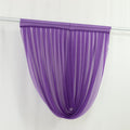 4ft x 4ft Sheer Chiffon Backdrop Valance Drapes â€“ Purple Curved Swag Topper Panel - Bell Racket Store