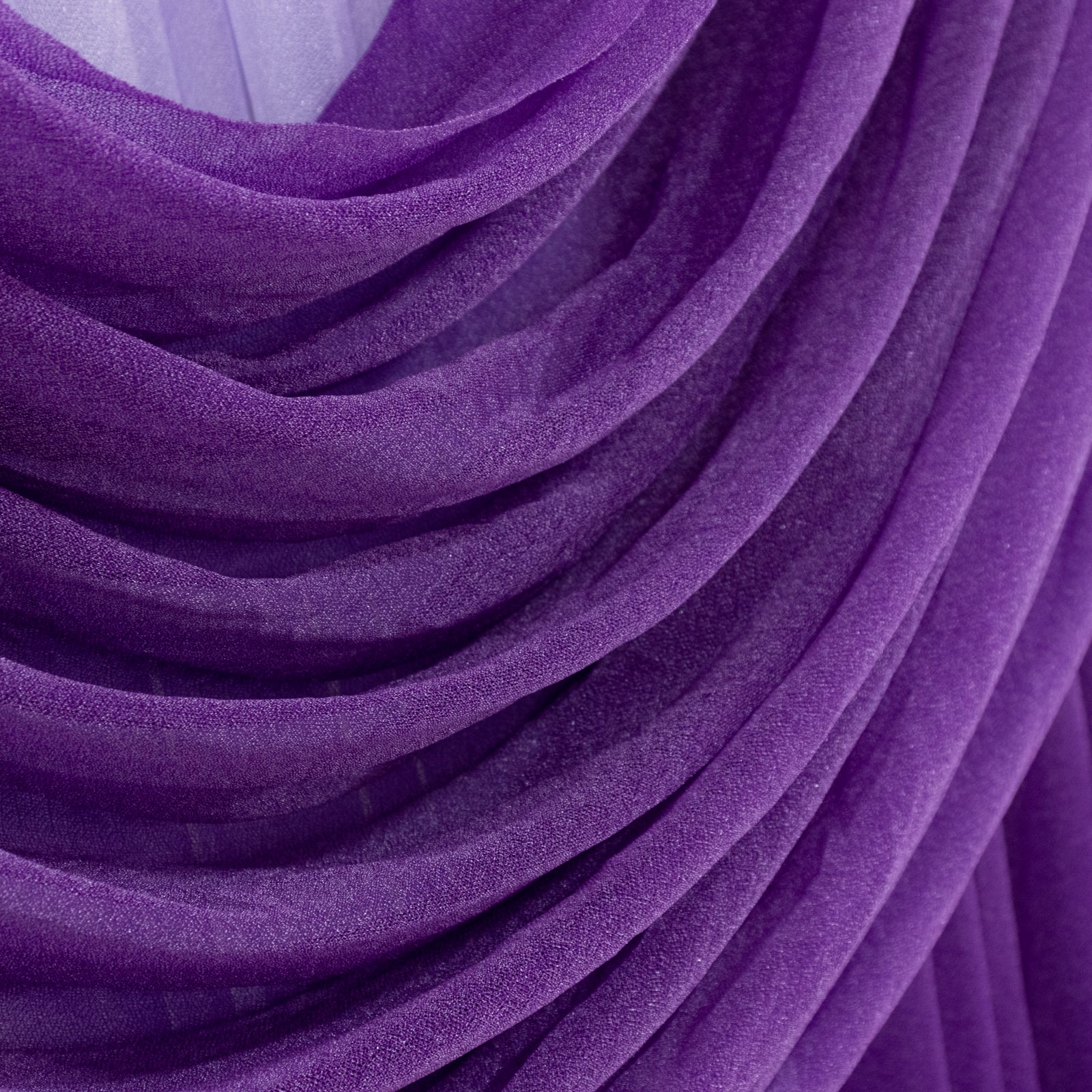 4ft x 4ft Sheer Chiffon Backdrop Valance Drapes â€“ Purple Curved Swag Topper Panel - Bell Racket Store