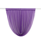 4ft x 4ft Sheer Chiffon Backdrop Valance Drapes â€“ Purple Curved Swag Topper Panel - Bell Racket Store