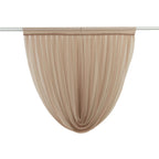 4ft x 4ft Sheer Chiffon Backdrop Valance Drapes â€“ Taupe Curved Swag Topper Panel - Bell Racket Store