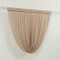 4ft x 4ft Sheer Chiffon Backdrop Valance Drapes â€“ Taupe Curved Swag Topper Panel - Bell Racket Store