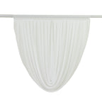 4ft x 4ft Sheer Chiffon Backdrop Valance Drapes â€“ White Curved Swag Topper Panel - Bell Racket Store