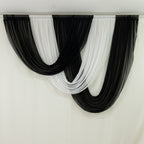 4ft x 4ft Sheer Chiffon Backdrop Valance Drapes â€“ White Curved Swag Topper Panel - Bell Racket Store
