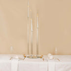 5 - Arm Round Cluster Crystal Candelabra Clear with Mirror Base - Radiant Candle Holder Table Centerpiece for Votive & Pillar Candles 51" - Bell Racket Store