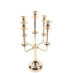 5 - Arm Taper Candelabra Wedding Candle Holder Gold Metal Table Display - Perfect for Events 20" - Bell Racket Store