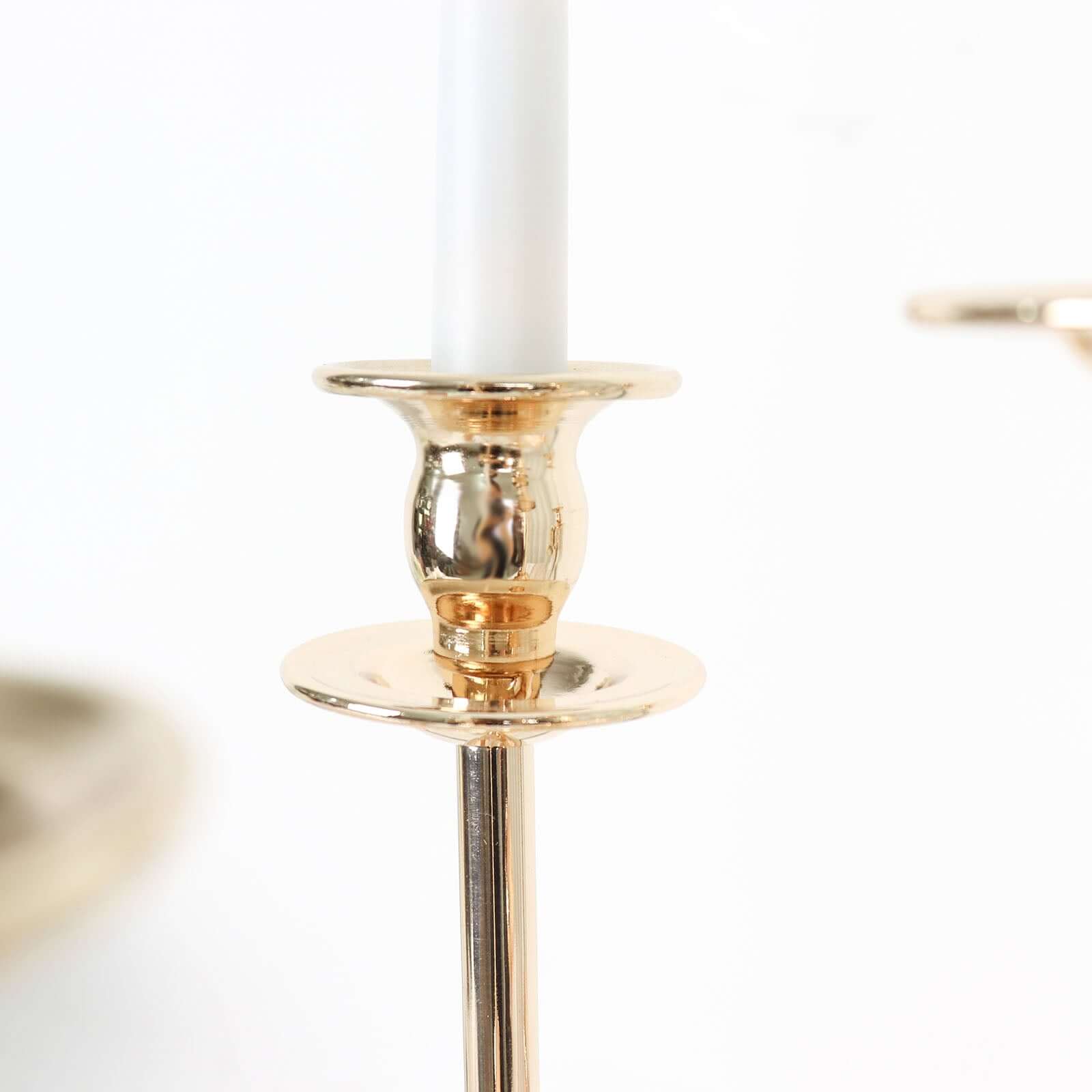 5 - Arm Taper Candelabra Wedding Candle Holder Gold Metal Table Display - Perfect for Events 20" - Bell Racket Store