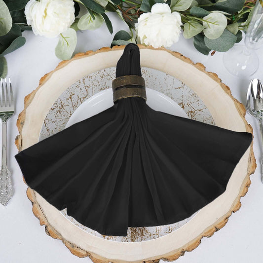 5 Pack 100% Cotton 20"x20" Napkins Black - Commercial Grade Cloth Napkins - NestOCart